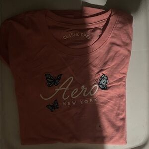 Aeropostale Gray and Pink New York City Tee